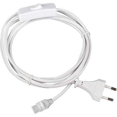 ALCAPOWER Cavo Di Alimentazione Con Spina E Interruttore Per Strisce Led 220v Serie Hem Ip65 Milky E Led Cob Milky, Lunghezza 1 Metro, 15x8.6mm ALCAPOWER Cavo Di Alimentazione Con Spina E Interruttore Per Strisce Led 220v Serie Hem Ip65 Milky E Led Cob Milky, Lunghezza 1 Metro, 15x8.6mm