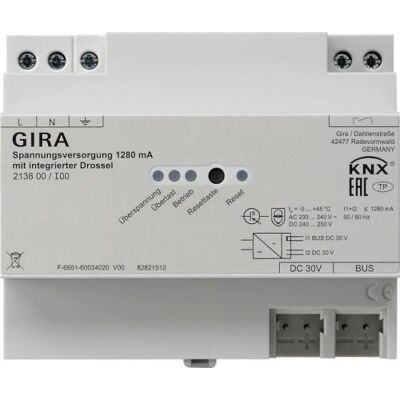Gira 213800 Alimentatore KNX 1280mA - Alimentazione Gira 213800 Alimentatore KNX 1280mA - Alimentazione