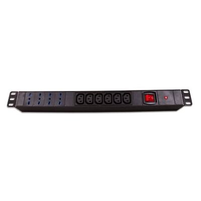 Intellinet Multipresa 4 Italiane + 6 Vde Con Interruttore - Intellinet Multipresa 4 Italiane + 6 Vde Con Interruttore -
