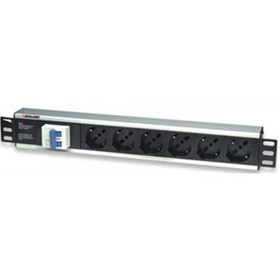 Intellinet Multipresa Rack 19'' Da 6 Posti Con Interruttore Magnetotermico E Cavo Da 3 Metri Intellinet Multipresa Rack 19'' Da 6 Posti Con Interruttore Magnetotermico E Cavo Da 3 Metri