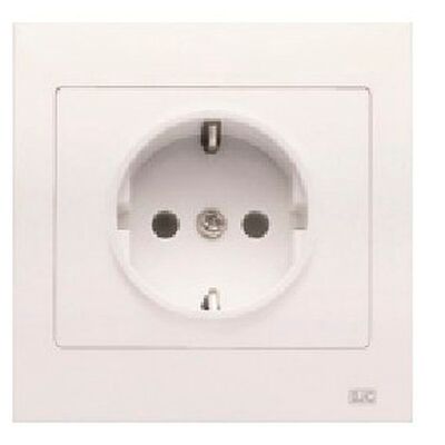 BJC Iris Presa Monoblocco Laterale Bianca 2p+tt 16a 250v - BJC Iris Presa Monoblocco Laterale Bianca 2p+tt 16a 250v -