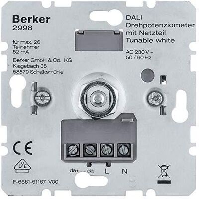 BERKER Dali Potenziometro Rotativo Bianco Per Controllo Illuminazione BERKER Dali Potenziometro Rotativo Bianco Per Controllo Illuminazione