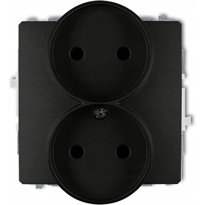 KARLIK Deco Presa Doppia B/u Nero Opaco 12dgpr-2p KARLIK Deco Presa Doppia B/u Nero Opaco 12dgpr-2p