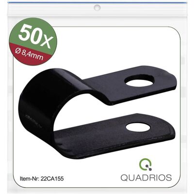 Set di Clip per cavi Quadrios 22CA155 - Ø massimo 8,4 mm - Nero Set di Clip per cavi Quadrios 22CA155 - Ø massimo 8,4 mm - Nero