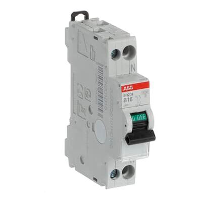 ABB Interruttore 1P+N 6kA 10kA 16A - Componente Elettrico ABB Interruttore 1P+N 6kA 10kA 16A - Componente Elettrico