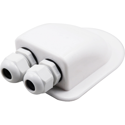 ALCAPOWER Scatola Di Ingresso Cavi Curva A Doppio Foro Con Passacavo Ip68 M20, Ideale Per Cavi Da 6mm A 12mm, Base 92x112mm, Altezza 40mm ALCAPOWER Scatola Di Ingresso Cavi Curva A Doppio Foro Con Passacavo Ip68 M20, Ideale Per Cavi Da 6mm A 12mm, Base 92x112mm, Altezza 40mm
