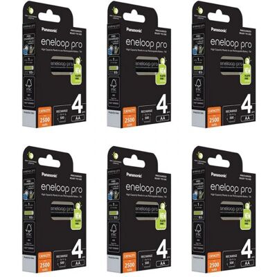 Panasonic - Batterie Ricaricabili 24 Stilo Aa Eneloop Pro 2500mah Bk-3hcde Panasonic - Batterie Ricaricabili 24 Stilo Aa Eneloop Pro 2500mah Bk-3hcde