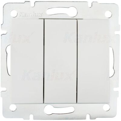 KANLUX Interruttore Triple Logi – 3 Levieri – Incorporato – Bianco 71 71x71mm KANLUX Interruttore Triple Logi – 3 Levieri – Incorporato – Bianco 71 71x71mm