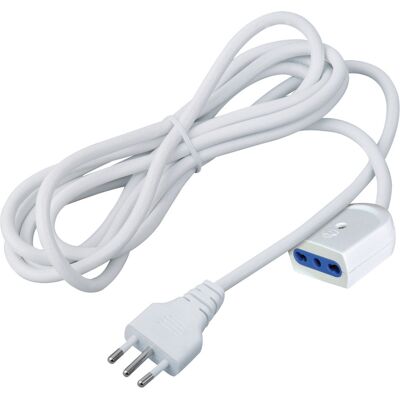 ALCAPOWER Prolunga Elettrica Bipasso 16a 250v Con Cavo Da 5 Metri, Spina 3 Poli 16a E Presa 10/16a Per Uso Domestico E Ufficio Colore Bianco ALCAPOWER Prolunga Elettrica Bipasso 16a 250v Con Cavo Da 5 Metri, Spina 3 Poli 16a E Presa 10/16a Per Uso Domestico E Ufficio Colore Bianco