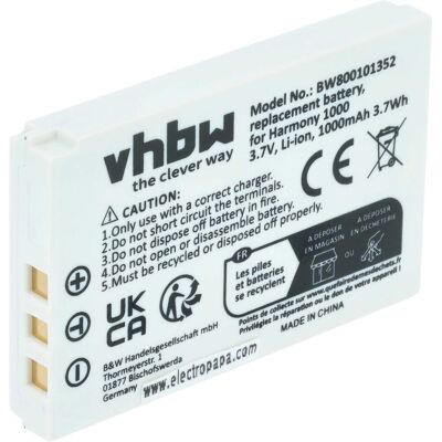 VHBW Batteria Compatibile Con Logitech Harmony 915 Remote Telecomando Remote Control (1000mah, 3,7v, Li-ion) VHBW Batteria Compatibile Con Logitech Harmony 915 Remote Telecomando Remote Control (1000mah, 3,7v, Li-ion)
