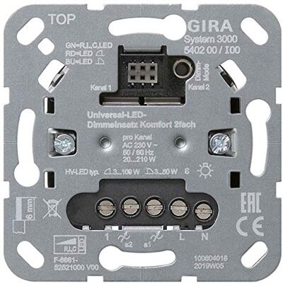Gira S3000 Dimmer LED - 2 Uscite - IP20 Gira S3000 Dimmer LED - 2 Uscite - IP20