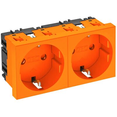 OBO Bettermann - Modello STD-D0 ROR2 - Presa con protezione doppia - Arancione - Presa elettrica OBO Bettermann - Modello STD-D0 ROR2 - Presa con protezione doppia - Arancione - Presa elettrica