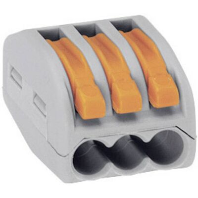 WAGO 222-413-50 Morsetto di collegamento - 3 poli, flessibile 0.08-4 mm², rigido 0.08-2.5 mm², 50 pezzi WAGO 222-413-50 Morsetto di collegamento - 3 poli, flessibile 0.08-4 mm², rigido 0.08-2.5 mm², 50 pezzi