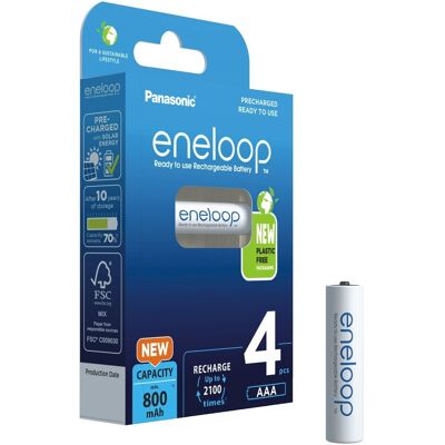 Panasonic Blister Da 4 Batterie Ricaricabili Ni-mh Ministilo Aaa 1,2v 800mah Eneloop "ready To Use" - Bk-4mcde/4be Panasonic Blister Da 4 Batterie Ricaricabili Ni-mh Ministilo Aaa 1,2v 800mah Eneloop "ready To Use" - Bk-4mcde/4be