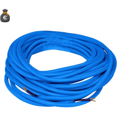 ALCAPOWER Cavo Elettrico Tessile Flessibile Tondo Blu 2x0.75 Mm² Matassa Da 10 Metri Per Installazioni Illuminotecniche Di Design E Vintage ALCAPOWER Cavo Elettrico Tessile Flessibile Tondo Blu 2x0.75 Mm² Matassa Da 10 Metri Per Installazioni Illuminotecniche Di Design E Vintage