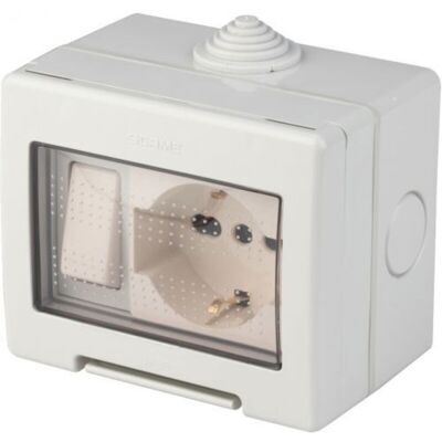 IDROWEB PP0170X Cassetta da parete - pulsante 10A, Schuko, IP55 IDROWEB PP0170X Cassetta da parete - pulsante 10A, Schuko, IP55