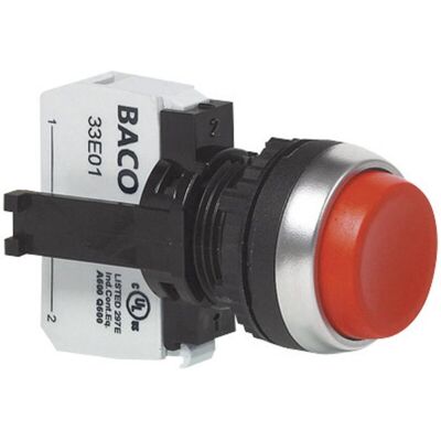BACO Bal21ab01a L21ab01a Pulsante Anello Frontale In Plastica, Cromato Rosso 1 Pz. - BACO Bal21ab01a L21ab01a Pulsante Anello Frontale In Plastica, Cromato Rosso 1 Pz. -