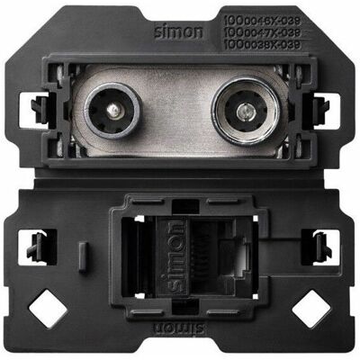 SIMON 100 - Presa Finale R-tv + Sat Con Rj45 Cat6 2m 10000472-039 - SIMON 100 - Presa Finale R-tv + Sat Con Rj45 Cat6 2m 10000472-039 -