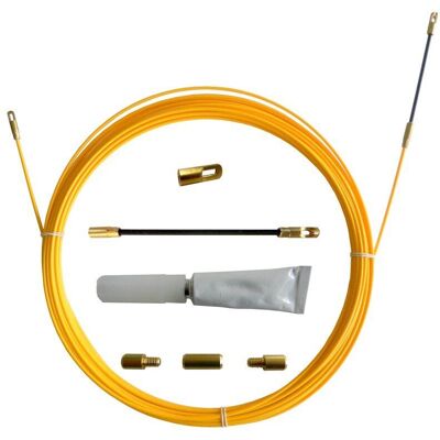 STAK - Sonda Tiracavi In Fibra Di Vetro, Ø3mm, 20 Metri, Con Set Di Riparazione, Gialla - Velamp Sfr-020 STAK - Sonda Tiracavi In Fibra Di Vetro, Ø3mm, 20 Metri, Con Set Di Riparazione, Gialla - Velamp Sfr-020