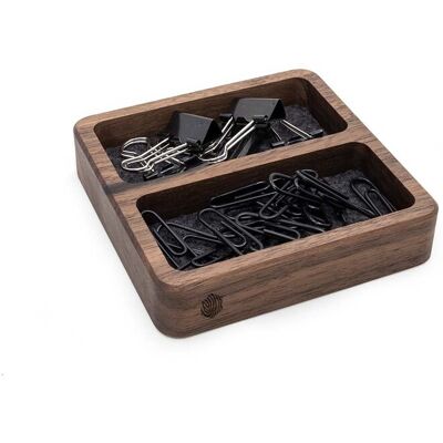 OEM Organizzatore Quadrato A Due Scomparti In Noce Americano OEM Organizzatore Quadrato A Due Scomparti In Noce Americano