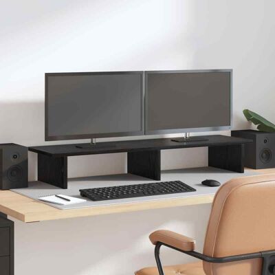 VIDAXL Supporto Per Monitor Rovere Nero 100 X 27 X 15 Cm VIDAXL Supporto Per Monitor Rovere Nero 100 X 27 X 15 Cm