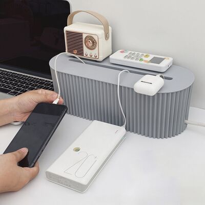 Infinite Scatola Per La Gestione Dei Cavi Con Spina Integrata, Blu - Organizzatore Da Scrivania Multifunzionale Per Cavi E Caricabatterie - Materiale Plastico Resistente Infinite Scatola Per La Gestione Dei Cavi Con Spina Integrata, Blu - Organizzatore Da Scrivania Multifunzionale Per Cavi E Caricabatterie - Materiale Plastico Resistente