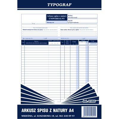 OEM Foglio Di Inventario Fisico Tipografico In Formato A4 OEM Foglio Di Inventario Fisico Tipografico In Formato A4