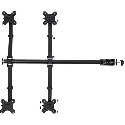 OEM Supporto Per Monitor Regolabile In Altezza, Compatibile Con Quattro Schermi, Colore Nero. OEM Supporto Per Monitor Regolabile In Altezza, Compatibile Con Quattro Schermi, Colore Nero.