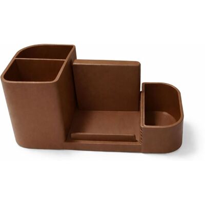OEM Organizer Da Scrivania Marrone Con Supporto Per Telefono E Contenitore Per Piccoli Oggetti. OEM Organizer Da Scrivania Marrone Con Supporto Per Telefono E Contenitore Per Piccoli Oggetti.