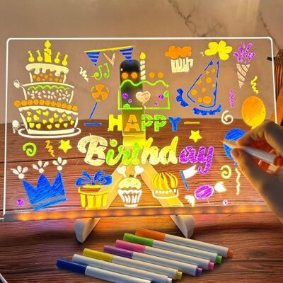 OEM Lavagna Luminosa A Led In Acrilico Retroilluminata, Messaggio Personalizzabile, Cancellabile, Con Adesivi Trasferibili – 20 X 30 Cm, Per Bambini OEM Lavagna Luminosa A Led In Acrilico Retroilluminata, Messaggio Personalizzabile, Cancellabile, Con Adesivi Trasferibili – 20 X 30 Cm, Per Bambini