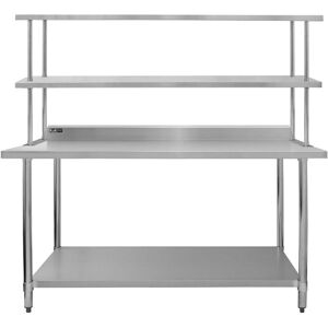 KUKOO Set Tavolo & Ripiano Per Cucina Commerciale Con Mensole In Acciaio Inox Da Cucina Ristorante, Acciaio Inossidabile Resistente Alla Corrosione Per Albergo Bar Hotel Catering Pub - Doppia - 180c - KUKOO Set Tavolo & Ripiano Per Cucina Commerciale Con Mensole In Acciaio Inox Da Cucina Ristorante, Acciaio Inossidabile Resistente Alla Corrosione Per Albergo Bar Hotel Catering Pub - Doppia - 180c -