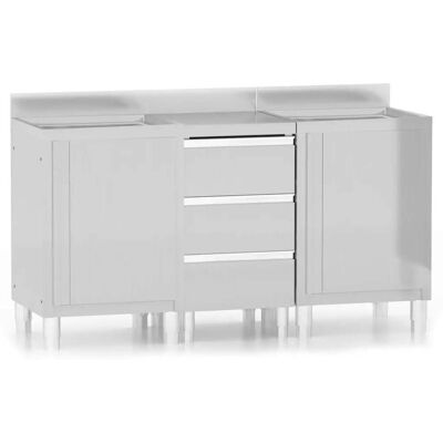 HELLOSHOP26 Set Di 3 Pensili Da Cucina Professionali In Acciaio Inox 50 X 60 X (95-96) Cm Con Alzatina E Piedini Regolabili Color Argento 020055142 HELLOSHOP26 Set Di 3 Pensili Da Cucina Professionali In Acciaio Inox 50 X 60 X (95-96) Cm Con Alzatina E Piedini Regolabili Color Argento 020055142
