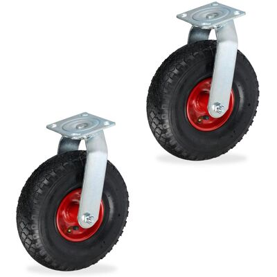 RELAXDAYS 2 Ruote Per Carrello Girevoli 3.00-4, Rotelle Per Mobili E Carico Da 120 Kg, Gomma Gonfiabile, Vari Colori RELAXDAYS 2 Ruote Per Carrello Girevoli 3.00-4, Rotelle Per Mobili E Carico Da 120 Kg, Gomma Gonfiabile, Vari Colori