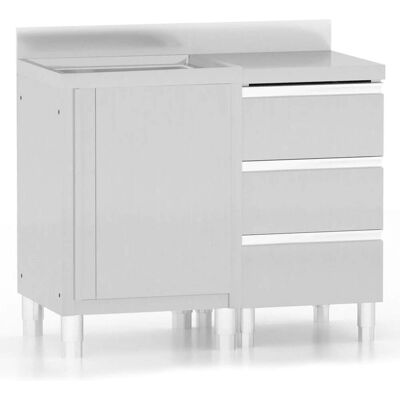 HELLOSHOP26 Set Di 2 Mobili Da Cucina Professionali Per Impieghi Gravosi 60 X 60 X (95-96) Cm Con Alzatina Regolabile Acciaio Inox Argento 020055143 HELLOSHOP26 Set Di 2 Mobili Da Cucina Professionali Per Impieghi Gravosi 60 X 60 X (95-96) Cm Con Alzatina Regolabile Acciaio Inox Argento 020055143