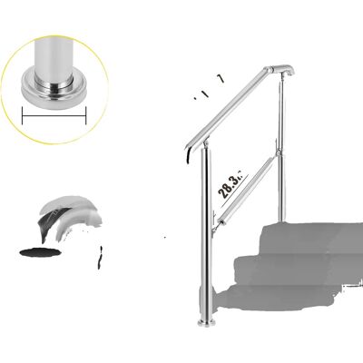 OEM Rampa In Acciaio Inox, Portata 200 Kg, Regolabile, Colore Argento, 3 Gradini. OEM Rampa In Acciaio Inox, Portata 200 Kg, Regolabile, Colore Argento, 3 Gradini.