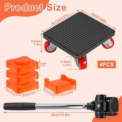 OEM Kit Carrello Per Trasporto Mobili Per Carichi Pesanti Con 4 Ruote Girevoli A 360° E Sollevatore Per Mobili, Carico Massimo 500 Kg, Kit Per Trasporto Mobili Su Ruote Per Mobili E Oggetti Pesanti OEM Kit Carrello Per Trasporto Mobili Per Carichi Pesanti Con 4 Ruote Girevoli A 360° E Sollevatore Per Mobili, Carico Massimo 500 Kg, Kit Per Trasporto Mobili Su Ruote Per Mobili E Oggetti Pesanti