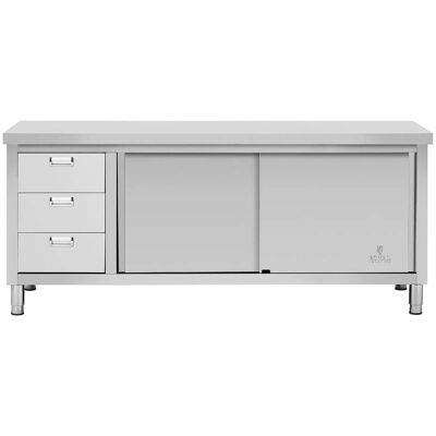 HELLOSHOP26 Mobile Base Da Cucina Mobile Da Lavoro Professionale 200 X 60 Cm 600 Kg Acciaio Inox 140009359 HELLOSHOP26 Mobile Base Da Cucina Mobile Da Lavoro Professionale 200 X 60 Cm 600 Kg Acciaio Inox 140009359