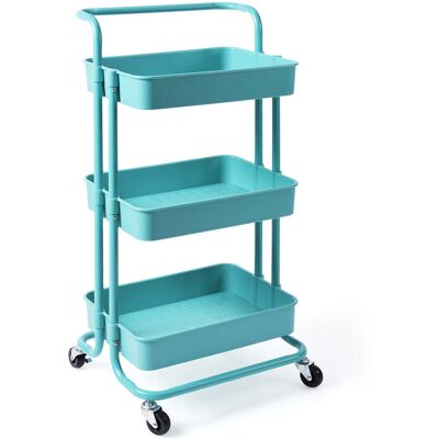 HELLOSHOP26 Carrello Di Servizio Con Ruote 42 X 35 X 87 Cm Portata 60 Kg Design Compatto Metallo Verde 200011383 HELLOSHOP26 Carrello Di Servizio Con Ruote 42 X 35 X 87 Cm Portata 60 Kg Design Compatto Metallo Verde 200011383