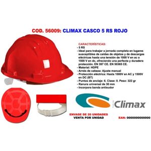 Casco Climax 5 RS Rosso - Casco di sicurezza Casco Climax 5 RS Rosso - Casco di sicurezza