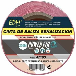 Fascia di Sicurezza EDM 47190 Bianco/Rosso - PVC 50mm x 200m Fascia di Sicurezza EDM 47190 Bianco/Rosso - PVC 50mm x 200m