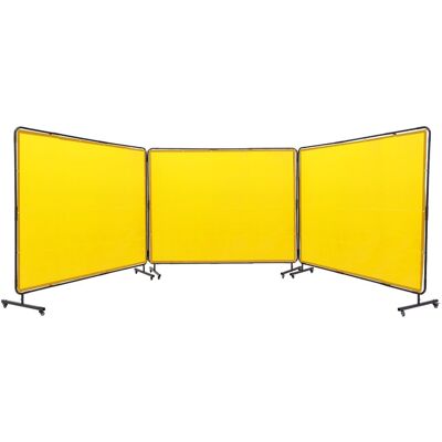 VEVOR Schermo Per Saldatura, Schermi Per Tende Per Saldatura A 3 Pannelli Da 6' X 8', Schermo Di Protezione In Vinile Ignifugo Su 12 Ruote Girevoli (6 Bloccabili), Mobile Officina, Giallo VEVOR Schermo Per Saldatura, Schermi Per Tende Per Saldatura A 3 Pannelli Da 6' X 8', Schermo Di Protezione In Vinile Ignifugo Su 12 Ruote Girevoli (6 Bloccabili), Mobile Officina, Giallo