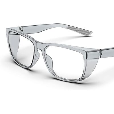 COOCHEER Occhiali Di Sicurezza Trasparenti Con Protezioni Laterali, Impugnature Antiappannamento, Antigraffio, Antiscivolo E Protezione Uv Completa - Occhiali Di Sicurezza Ideali Per Uomo E Donna, Bianco Trasp COOCHEER Occhiali Di Sicurezza Trasparenti Con Protezioni Laterali, Impugnature Antiappannamento, Antigraffio, Antiscivolo E Protezione Uv Completa - Occhiali Di Sicurezza Ideali Per Uomo E Donna, Bianco Trasp