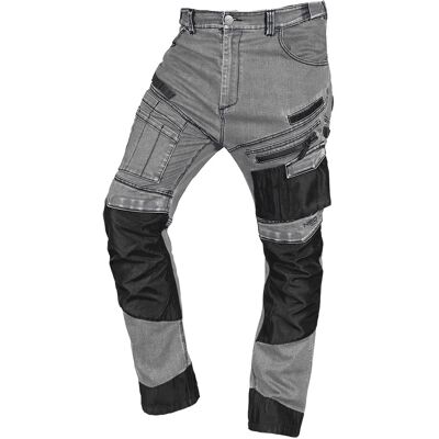 OEM Pantaloni Da Lavoro In Denim, Modello Oxford Rinforzato, Grigi, Taglia Xs OEM Pantaloni Da Lavoro In Denim, Modello Oxford Rinforzato, Grigi, Taglia Xs