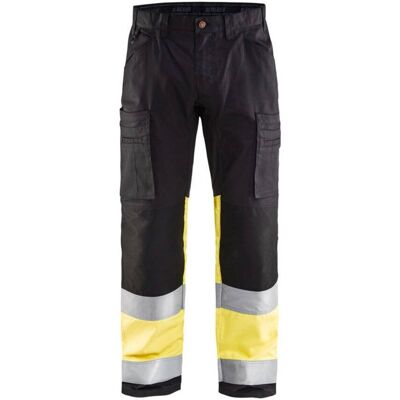 BLAKLADER Pantaloni Da Lavoro Ad Alta Visibilità Stretch 1551 - Nero/giallo Fluorescente 3xl - Fr(54) - Se(c60) - Norme BLAKLADER Pantaloni Da Lavoro Ad Alta Visibilità Stretch 1551 - Nero/giallo Fluorescente 3xl - Fr(54) - Se(c60) - Norme