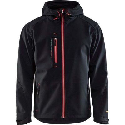 BLAKLADER Giacca Da Lavoro Softshell Con Cappuccio 4949 - Nero/rosso Xs BLAKLADER Giacca Da Lavoro Softshell Con Cappuccio 4949 - Nero/rosso Xs