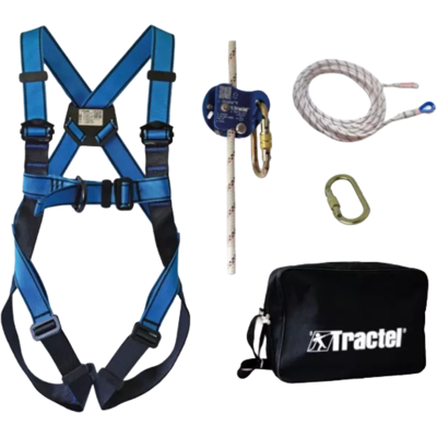 TRACTEL Kit Di Protezione Anticaduta Completo Per Lavori In Quota Blu M TRACTEL Kit Di Protezione Anticaduta Completo Per Lavori In Quota Blu M