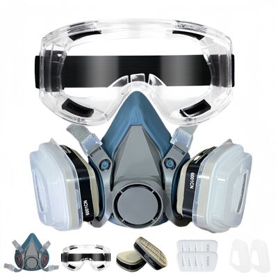 OEM Maschera Respiratoria Industriale 15 In 1 Per Verniciatura A Spruzzo + Occhiali Di Sicurezza, Tuta Protettiva, Filtro Antipolvere, Maschera Facciale, Sostituisce Il Modello 7502 OEM Maschera Respiratoria Industriale 15 In 1 Per Verniciatura A Spruzzo + Occhiali Di Sicurezza, Tuta Protettiva, Filtro Antipolvere, Maschera Facciale, Sostituisce Il Modello 7502