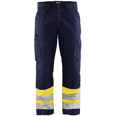 BLAKLADER Pantaloni Da Lavoro Ad Alta Visibilità 1564 - Blu Navy/giallo Fluorescente S - Fr(40) - Se(c46) - Norme BLAKLADER Pantaloni Da Lavoro Ad Alta Visibilità 1564 - Blu Navy/giallo Fluorescente S - Fr(40) - Se(c46) - Norme