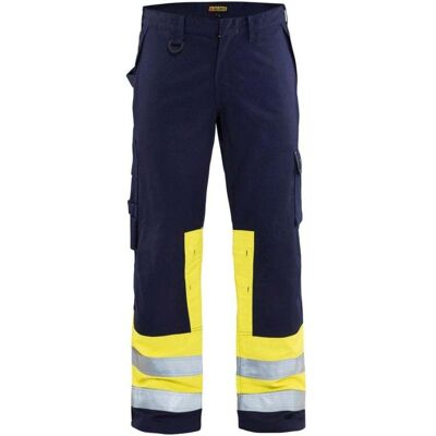 BLAKLADER Pantaloni Da Lavoro Multinormes 1478 - Blu Navy/giallo Fluorescente M - Fr(42) - Se(c48) - Standard BLAKLADER Pantaloni Da Lavoro Multinormes 1478 - Blu Navy/giallo Fluorescente M - Fr(42) - Se(c48) - Standard