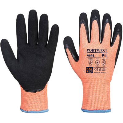Portwest Guanti Invernali Vis-tex Hr Cut Nitrile Arancioni/neri 2xl - Taglia 11 Portwest Guanti Invernali Vis-tex Hr Cut Nitrile Arancioni/neri 2xl - Taglia 11